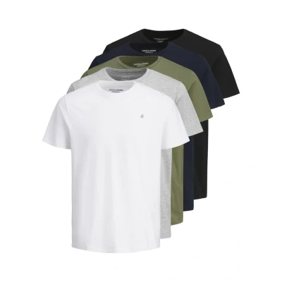 Obrázek Jack &amp; Jones 5 PACK Jednoduché tričko, Muži, Velikost: Small, White