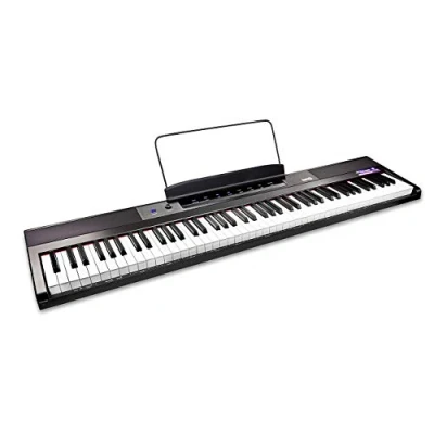 Obrázek RockJam 88 Key Digital Piano Keyboard with Full Size Semi Weighted Keys, Power Supply, Sheet Music Stand, Note Stickers &amp; Simply Lessons