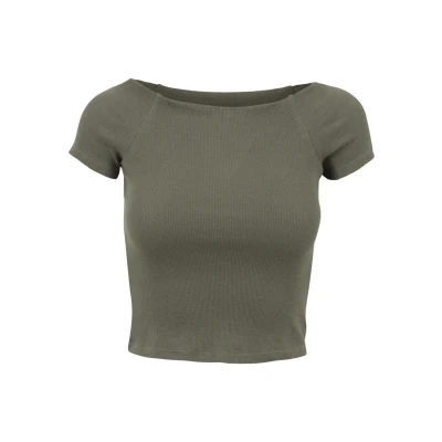 Obrázek Urban Classics OFF Shoulder Jednoduché tričko, Ženy, Velikost: XS, Olive