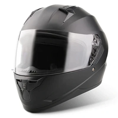 Obrázek VINZ Integrální helma Vigo Motocyklová s plným hledím mopedová ECE 22.06 Full Face pro dámy a pány In vel. XS XXL matná černá