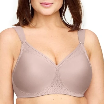 Obrázek Glamorise Dámská podprsenka přes rameno měkká trička Full Coverage Bra, taupe