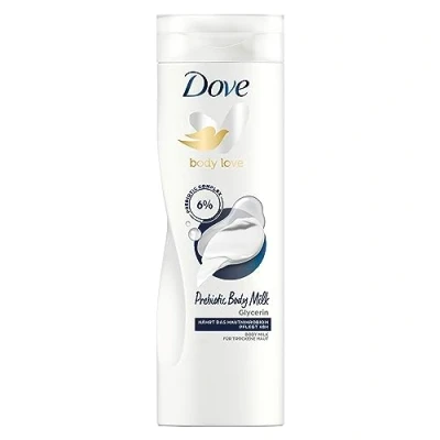 Obrázek Dove Body Love Prebiotic Milk pro suchou pokožku po dobu 48 hodin péče o tělo s glycerinem 400 ml