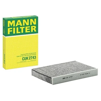 Obrázek MANN FILTER Interiérový filtr CUK 2743 pylový s aktivním uhlím pro osobní automobily