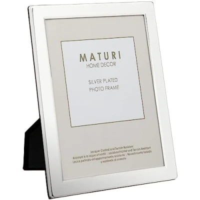 Obrázek Maturi 6 x 8 inch Flat Edge Photo Frame, Silver Plated, stříbrná