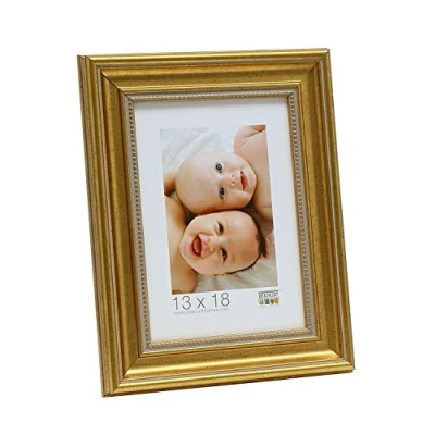 Obrázek Deknudt Frames S45HA1 Bilderrahmen 30x45 Goldfarbe mit Perlenkante Kunststoff Fotokader