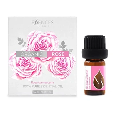 Obrázek Essences Bulgaria bio pravý bulharský růžový olej 5 ml Rosa damascena 100% přírodní neředěný certifikováno špičková kvalita z rodinného provozu bez genetického inženýrství Vegan