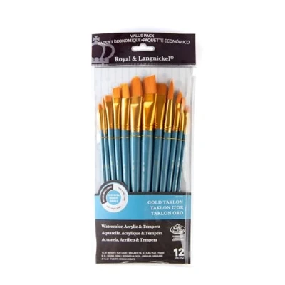 Obrázek Royal &amp; Langnickel Rset pro 9306 Medium Zlato Taklon 12 dílná sada štětců směs