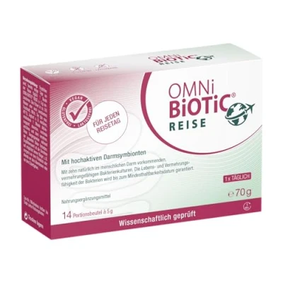 Obrázek OMNi BiOTiC Cestování 14 porcí (70 g) 10 kmenů bakterií 5 miliard zárodků v denní dávce prášek Vegan bez lepku laktózy pro každodenní použití