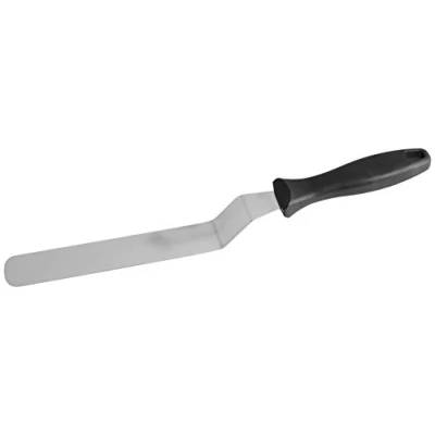 Obrázek FMprofessional Úhlová 35 cm cukrářská paleta, ušlechtilá ocel, černá, 50 x 20 cm, 21555, černá/stříbrná