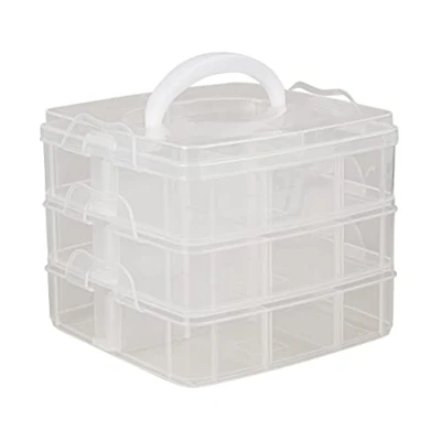 Obrázek Rayher Hobby 3918100 Organizér s držadlem, 15,5 x 12,9 cm, 3 6 přihrádek