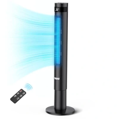 Obrázek YASHE Turmventilator mit Fernbedienung, 43&#039;&#039; 28dB Sehr Leise, Turmventilatoren 85 Oszillation, 3 Modi Geschwindigkeiten, KüHlung