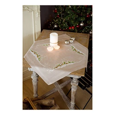 Obrázek Vervaco PN 0148429 pro 0150398 vyšívací sada ubrus vyšívání křížkovým stehem Vorgedruckt, bavlna, Bílá, 80 x 0,3 cm