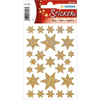 Obrázek Ozdobná etiketa Decor hvězdy Iris displej Zlato 1BL 1 balení