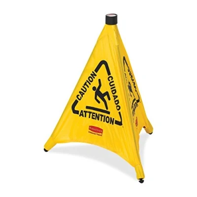 Obrázek Rubbermaid Commercial Products 50 cm Pop Up Safety Cone with Multilingual Caution Imprint a Wet Floor Symbol Yellow