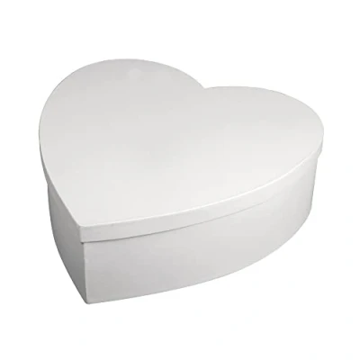 Obrázek Rayher Papír box ve tvaru srdce, s víkem, bílý, 30 cm ø, výška 10 cm, krabička se srdíčkem, karton, bílá povrchová úprava, certifikováno FSC, úložný box, 67293102
