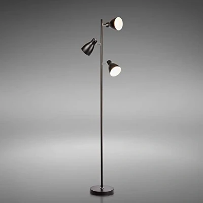 Obrázek B.K.Licht stojací lampa Vintage s tlačítkem, otočná, objímka E27, max. 25 W, lampička na čtení, dekorace do obývacího pokoje, lampa, stropní svítilna, svítidlo,