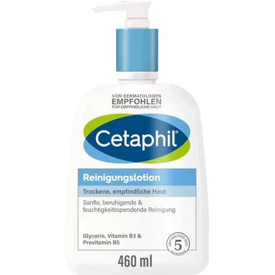 Obrázek Cetaphil Čisticí mléko, 460 ml, pro suchou, citlivou pokožku, čištění obličeje, použitelné s vodou i bez vody, jemně a efektivně odstraňuje nečistoty, mýdla, žádné pálení očí