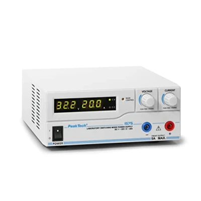 Obrázek PeakTech 1575 laboratorní síťový přístroj DC 1 32V / 0 20A s USB, LED ukazatel, spínací zdroje DC, napájení, 3 uživatelsky definované předvolby pro naměřené hodnoty, ochrana proti přetížení