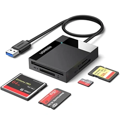 Obrázek UGREEN USB 3.0 čtečka karet 4 v 1 pro SD/TF/CF/MS SD Card Reader s paralelním přístupem ke slotům čtečka, adaptér SD, CF, Micro SDXC, SDHC, MS atd