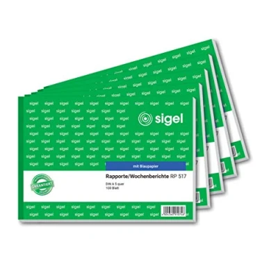 Obrázek SIGEL RP517/5 Rapport / týdenní zpráva A5 na šířku, 100 listů, balení po 5 kusech