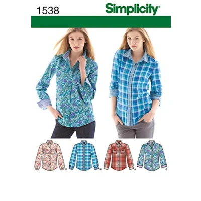 Obrázek Simplicity 1538 Schnittmuster für Damenhemd, Größen 42 50