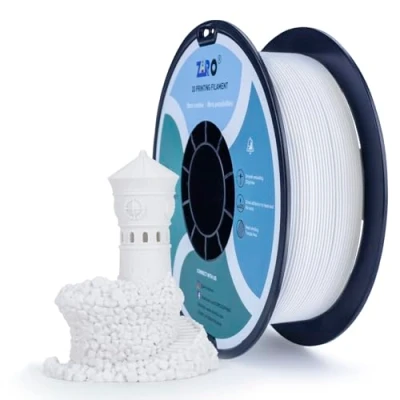 Obrázek ZIRO Matný filament PLA 1,75 mm, 1 kg do 3D tiskárny, High Toughness PLA, rozměrová přesnost +/ 0,03 bílá barva
