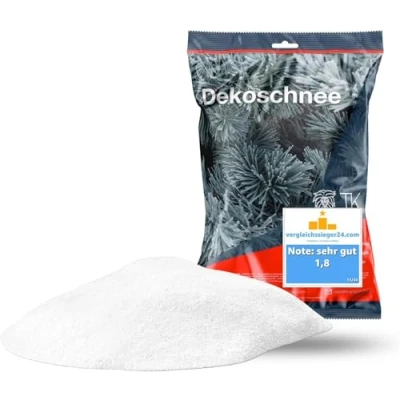 Obrázek Umělý sníh klamavě pravý a měkký cca 1000 ml chlupatého sněhu třpytivý dekorativní jako dekorace na Vánoce