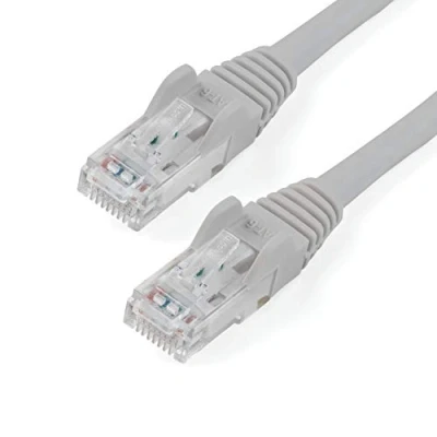 Obrázek StarTech.com 5m Cat6 Gigabit UTP Patchkabel Snagless, Cat.6 RJ45 Netzwerkkabel mit Schutzmanschette, Grau, St/St