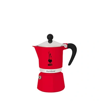 Obrázek Bialetti 4962 Rainbow Caffettiera Colorata, hliník, růžová, 3 šálky, červená
