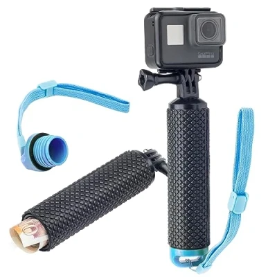 Obrázek DigiCharge Plovoucí rukojeť vodotěsná Floating Hand Grip Potápěčská tyč pro GoPro Hero13 Hero12 Hero 13 12 11 10 9 Max/DJI Osmo Action 5 4 / Insta360 One Akaso kamery, modrá