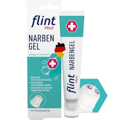 Obrázek flint Med Anděl jizvy mast s integrovaným válečkem na činí hebčí a hladší, pro svěží i staré jizvy, veganská, transparentní pečuje o pokožku, 17 ml