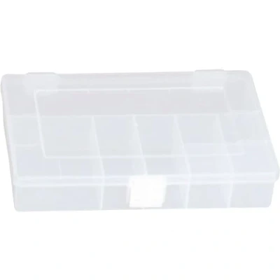 Obrázek hünersdorff box na sortiment PP Compact s 8 přihrádkami stabilní třídicí šrouby a jiné malé díly pevné rozdělení přihrádky 17 x 25 4,6 cm, transparentní