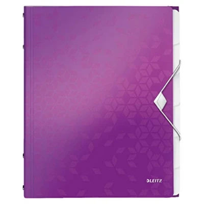 Obrázek Leitz 46330062 pořadač WOW, 6 přihrádek, PP, fialové