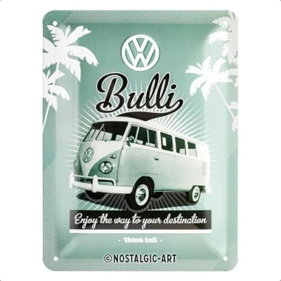 Obrázek Nostalgic Art Retro plechový štít, 15 x 20 cm, VW Bulli nápad na dárek Volkswagen, z kovu, vintage design