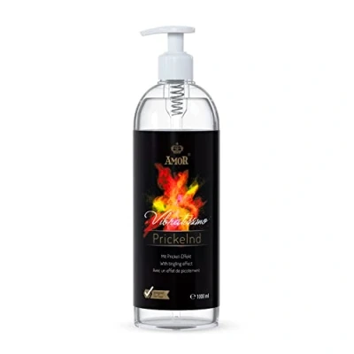 Obrázek Vibratissimo Play Gel Prickelnd 1000 ml I Lubrikační prostředek s efektem pichání Lubricant pro silikonové hračky a latexové kondomy water based lubrication