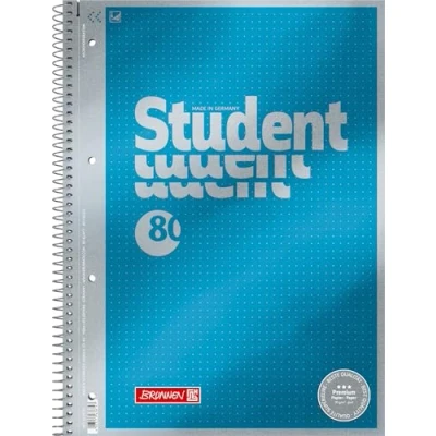 Obrázek Brunnen 1067147 Poznámkový blok / školní Dotted Premium titulní list, 1 kus azurová metalická