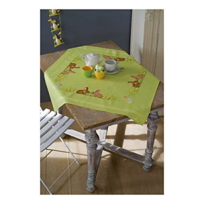 Obrázek Vervaco PN 0148429 pro 0150409 stropní králík/Velikonoce vyšívání křížkovým stehem Stick balení obsahuje předtištěné ubrus, příze, Jehličková A návod. 80 x cm., Aida, Bílá, 0, 30 cm