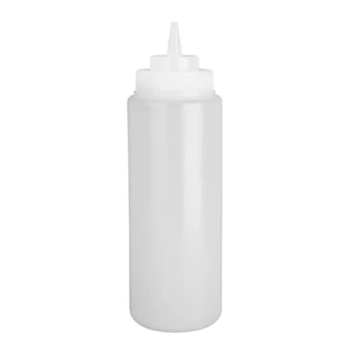 Obrázek Vogue Squeeze Sauce Flasche 910 ml/32 oz, klares Polyethylen, weiter Hals für sauberes Befüllen, präzise schmale Spenderspitze, nachfüllbare Saucenflasche, Schraubverschluss Design, E093