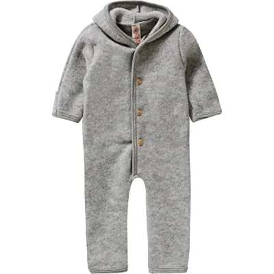 Obrázek Engel Kojenecký overal s kapucí vlněný fleece, světle šedá Melanž