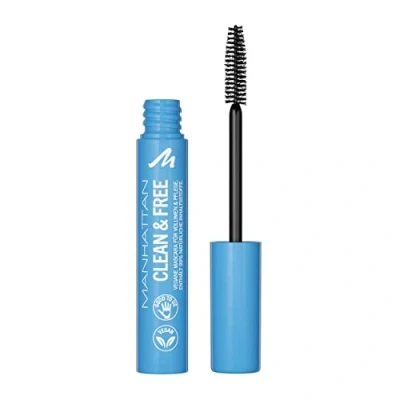 Obrázek Manhattan Clean &amp; Free Mascara Fb. 1010N Black, voděodolná, pečující řasenka, veganská, 7 ml