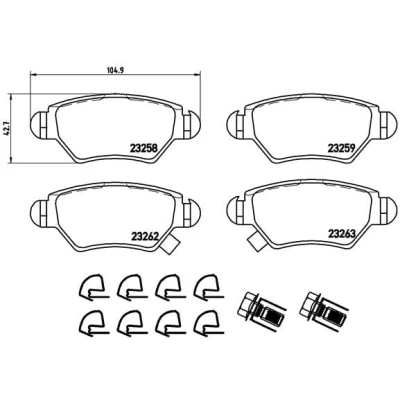 Obrázek Sada brzdových destiček, kotoučová brzda BREMBO P 59 031