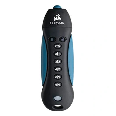 Obrázek Corsair flash Padlock 3 64GB Secure šifrovaný USB disk 3.0, černá/modrá