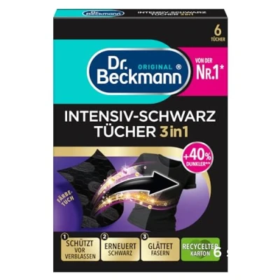 Obrázek Dr. Beckmann Intenzivně černé šátky Pro intenzivní černá a hladká vlákna 6 ubrousků