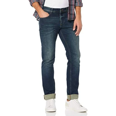 Obrázek camel active Pánské džíny Regular Fit s 5 kapsami z bavlny, tmavě modrá