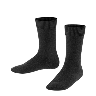Obrázek FALKE Unisex dětské komfortní vlněné ponožky vlna černá šedá modrá mnoho dalších barev zesílené bez vzoru, prodyšné, tlusté a jednobarevné, 1 pár, Šedá (Anthracite Melange 3080).