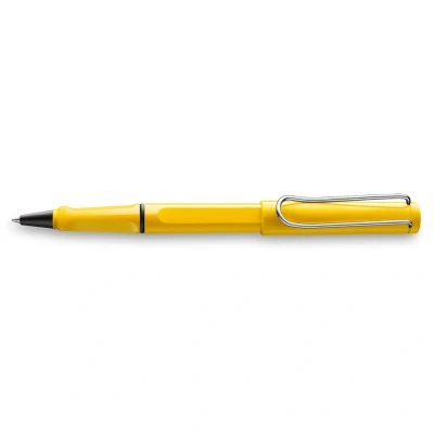 Obrázek Lamy safari yellow kuličkové pero nadčasové klasické s ergonomickou rukojetí a šířkou tahu M kryt z robustního ASA plastu náplní pro inkoustové 63 v modré barvě