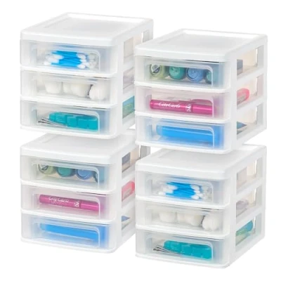 Obrázek IRIS USA, Inc. CDD XS3 Compact Desktop 3 Drawer System, White, 4 Pack