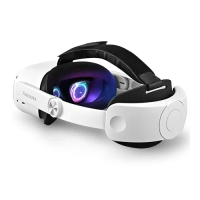 Obrázek TRANSNOVO VR Elite Strap kompatibilní s příslušenstvím Head Quest 2, náhrada za 2 PU silikonovou podložkou a pěnovou podložkou, snížení tlaku hlavy, komfortní polstrování