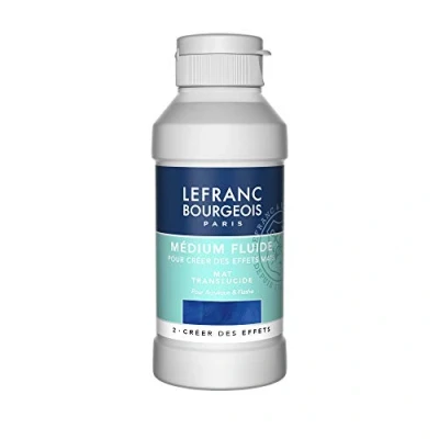 Obrázek Lefranc &amp; Bourgeois 300670 Matný tekutý prostředek pro akrylové barvy vytváření matných efektů, průsvitná, 250ml láhev