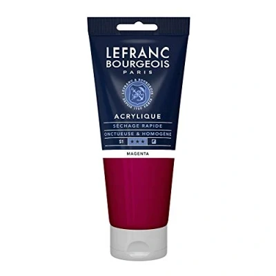 Obrázek Lefranc Bourgeois 300382 Fine akrylová barva purpurová, 200 ml tuba, krémová na vodní bázi, rychleschnoucí, stálá světle, voděodolná